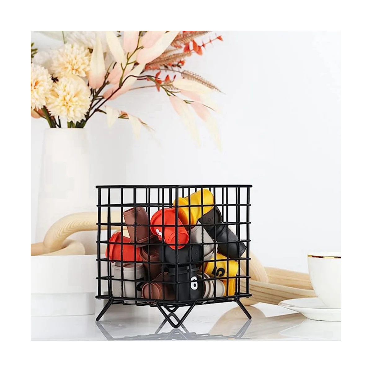 1 suporte para cápsulas de café, suporte para copos de capacidade K e organizador de armazenamento de café para organizador de estação de café-ABLM