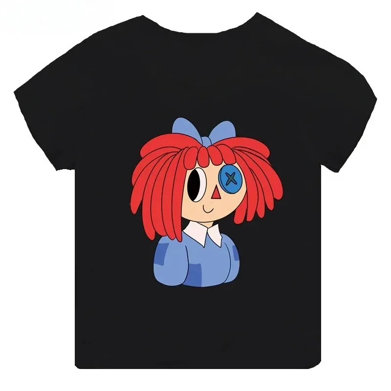 2026 Hot selling magical digital circus printed children's short sleeved T-shirt suitable for boys and girls summer wear