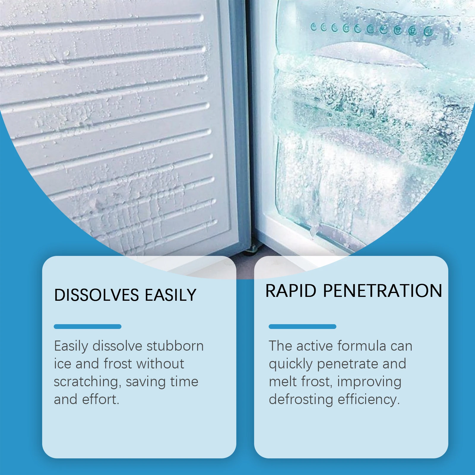 Freezer Defrost Spray - Multi-Purpose De-icing, Thawing and Cleaning Solution for Home Refrigerators and Ice Makers