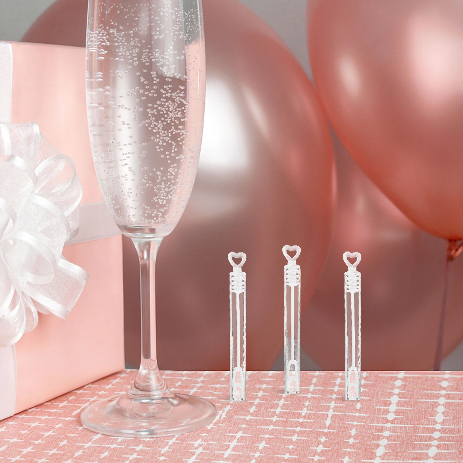 

48 Pcs Heart Wedding Tubes Clear Ergonomic Design Party Favors Kids Lightweight Portable Blow