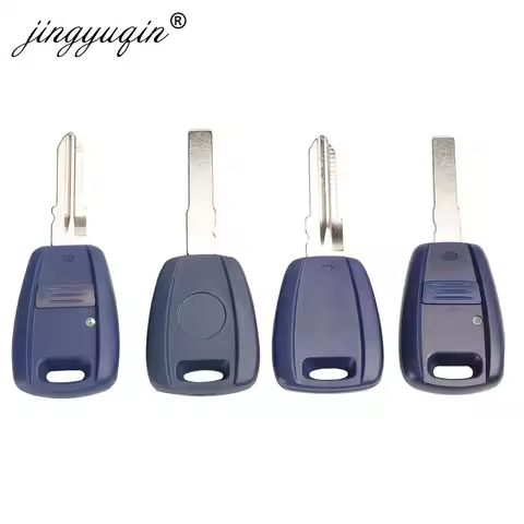 jingyuqin Car Key Shell For Fiat 500 Fiorino Ducato Doblo Bravo Panda Marea Seicento Transponder SIP22/GT15R Blue Blank Case