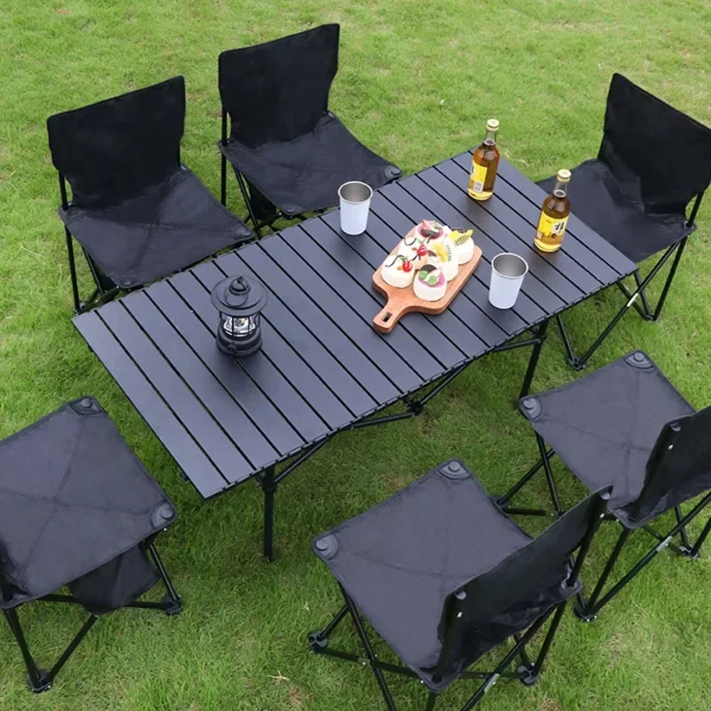 

Outdoor Folding Table, Chair Set, Portable Egg Roll Table, Integrated Table Top Meal, Picnic, Camping Barbecue