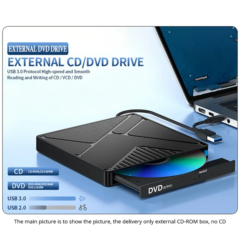 2026 NEW Stable External Optical Drive Box USB3.0 Mobile Disc Reading CD Playback External Optical Disc Drive DVD Burning