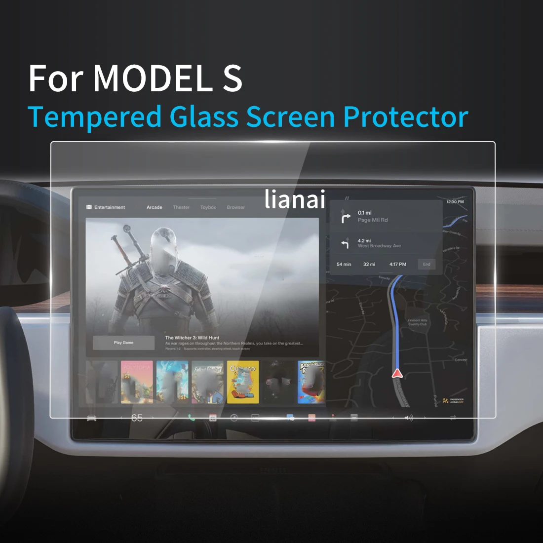 

Carplay Screen Protector Tempered Glass Protective Film Navigator Car Stickers Accessories For 24 tesla MODEL S