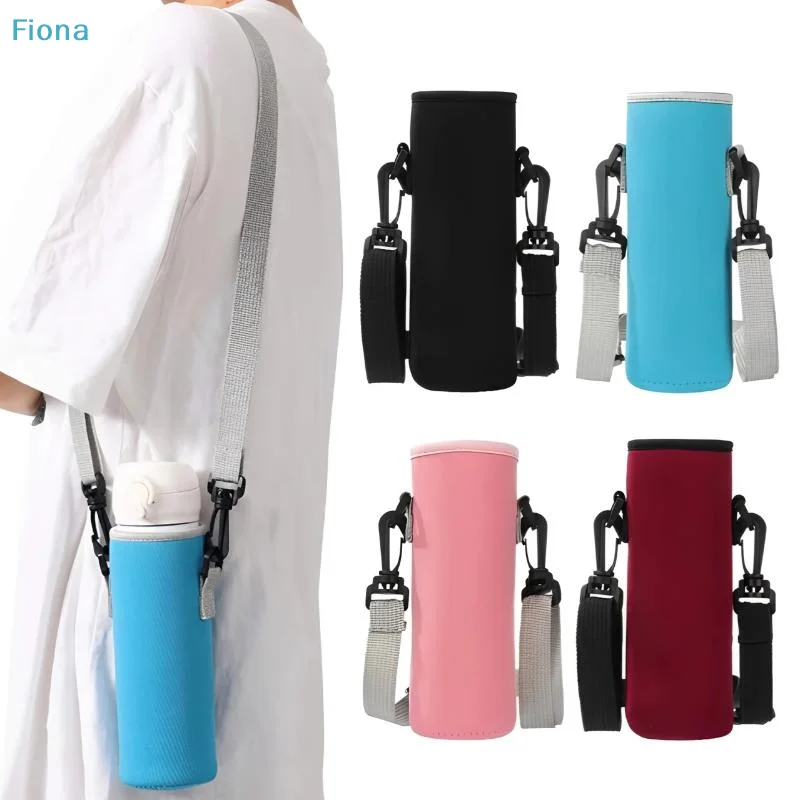 ✔Insulated Water Bottle Carrier with Adjustable Shoulder Strap for Hiking, Travel & Daily Use