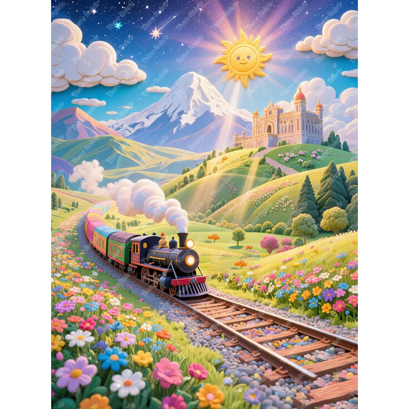 Three Ratels QHH81 Fairy Tale World Little Train Wall Stickers for Children's Bedroom Decoration