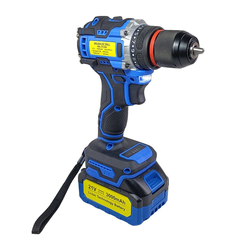 KBL-2110-60B Brushless Drill 21V Lithium Battery High Torque Handheld Drilling Machine Drill Large Hole in Metal and Wood Boards