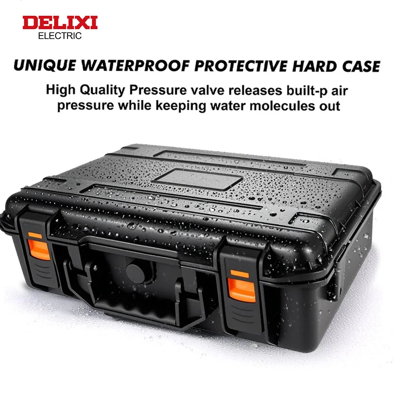 DELIXI ELECTRIC 16-inch Portable Toolbox with 17.7-inch Tool Bag 2-piece Set, with Shock-absorbing Sponge