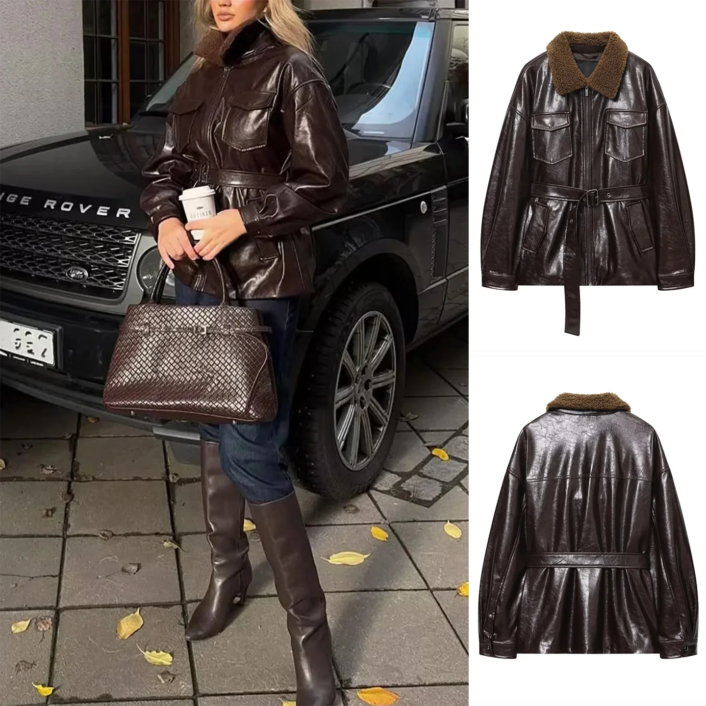 

Осенне-зимнее женское длинное пальто Sve Jaet на молнии, верхняя одежда с воротником на пуговицах, французское пальто из полиэфирного волокна