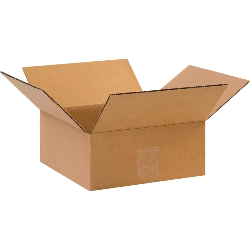 Brand P10104100PK Flat Corrugated Boxes, 10 L x 10 W x 4 H, Kraft (of 100)