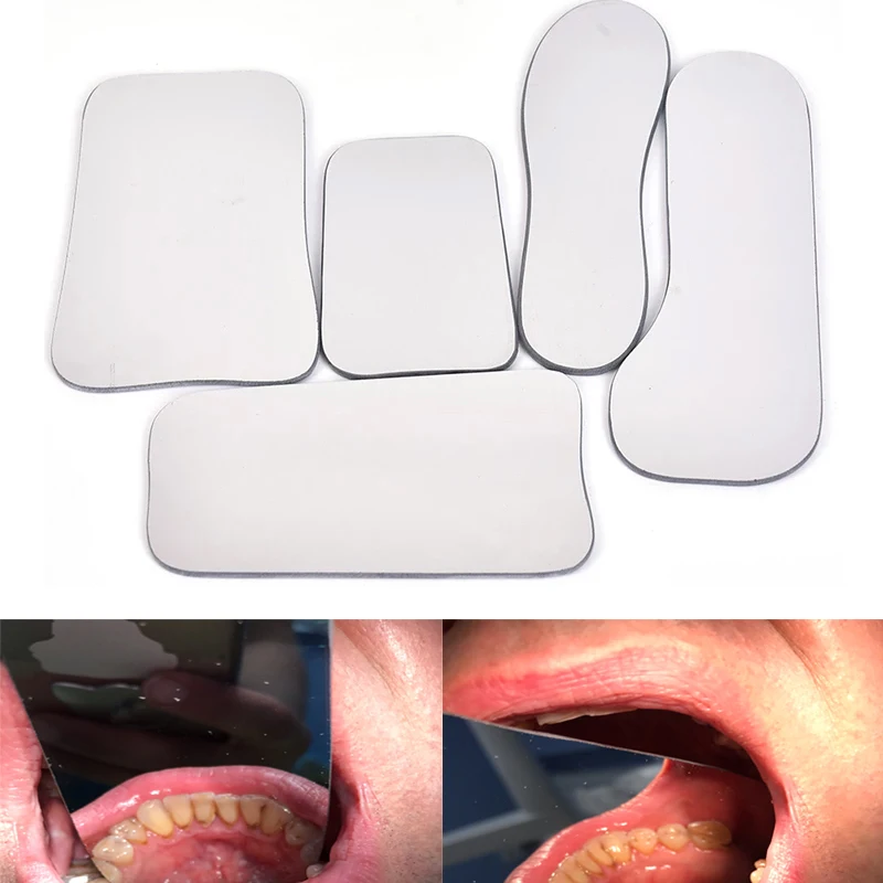 5 sztuk/zestaw Dental ortodontyczne lustro fotografia dwustronne lustra narzędzia stomatologiczne szklany materiał stomatologia reflektor Intra Oral