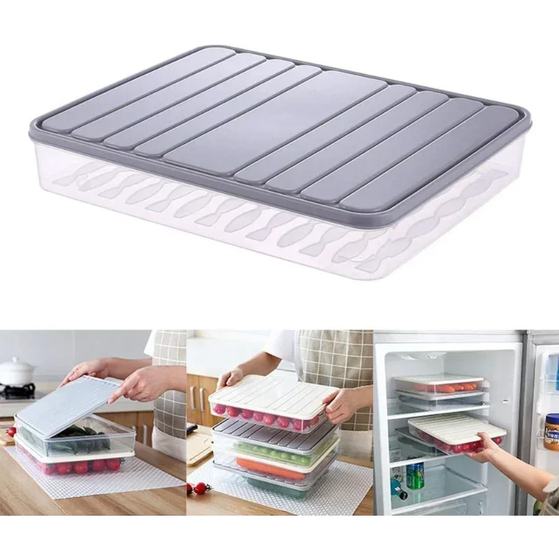 Food Storage Containers Vegetable Organizer Lid Clear Fridge Crisper Keep Food Fresh BPA Free Kitchen Organizer Bins