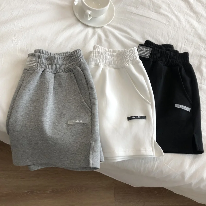 

Свободные спортивные шорты с высокой талией для женщин, летние повседневные модные шорты с широкими штанинами, для студентов, для поездок на работу, стильные и модные