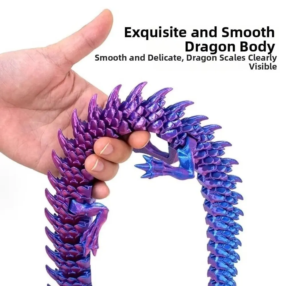 45cm 3D Printed Dragon Full Body Joints Conjoined Chinese Dragon Ornaments Movable Wings Rotatable Articulated Dragon