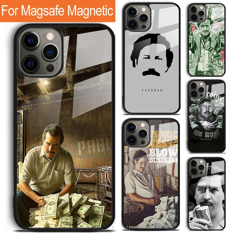 Pablo Escobar Money Phone Case For iPhone 16 15 14 13 12 11 Pro Max Plus Magsafe Magnetic Wireless Charging Cover