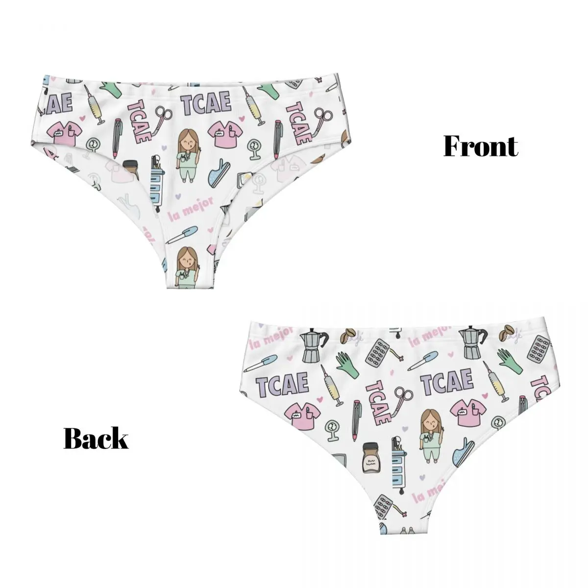 Custom Women Enfermera En Apuros Doctor Nurse Medical Brief Panties Female Comfort Underwear Underpants