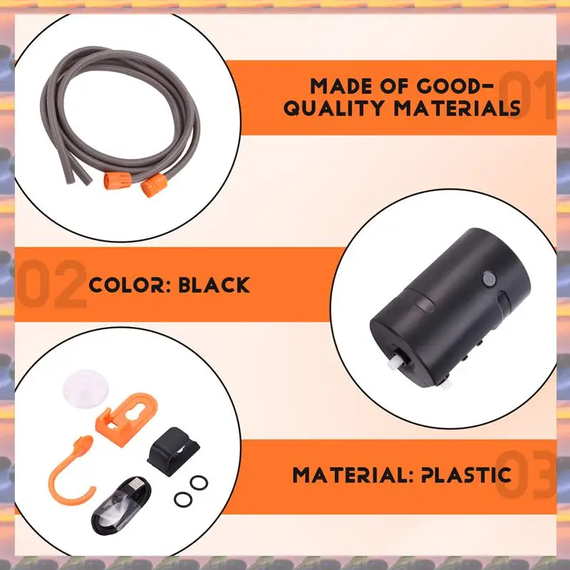 

ABML Portable Outdoor Shower, IPX7 Waterproof &USB Rechargeable Camping Shower Pump For Hiking Travel Sport Caravan