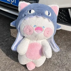 Creative Cat Cosplay Shark Plush Doll Cute Stuffed Animals Cat Plushies Toy for Detachable Hat Pillow Birthday Gift