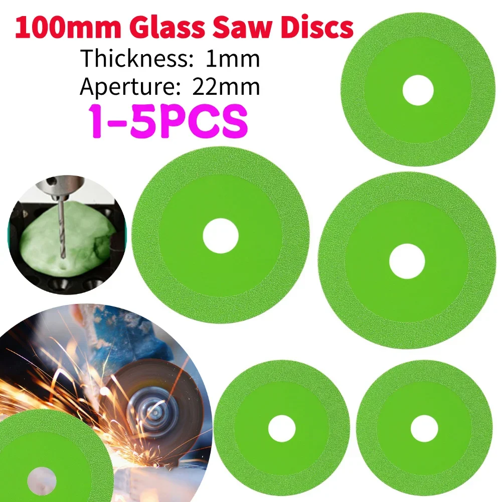 

100mm Ultra-thin Saw Blade Glass Cutting Disc Jade Crystal Wine Bottles Ceramic Tile Polishing Grinding Chamfering Disk 1-5Pcs