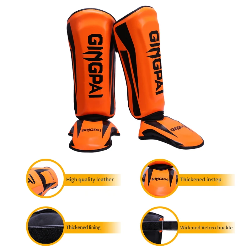 1 Pair Kickboxing Boxing Shin Guard Pads Muay Thai Martial Arts Sanda Wushu Leg Protector Taekwondo Ankle Guards