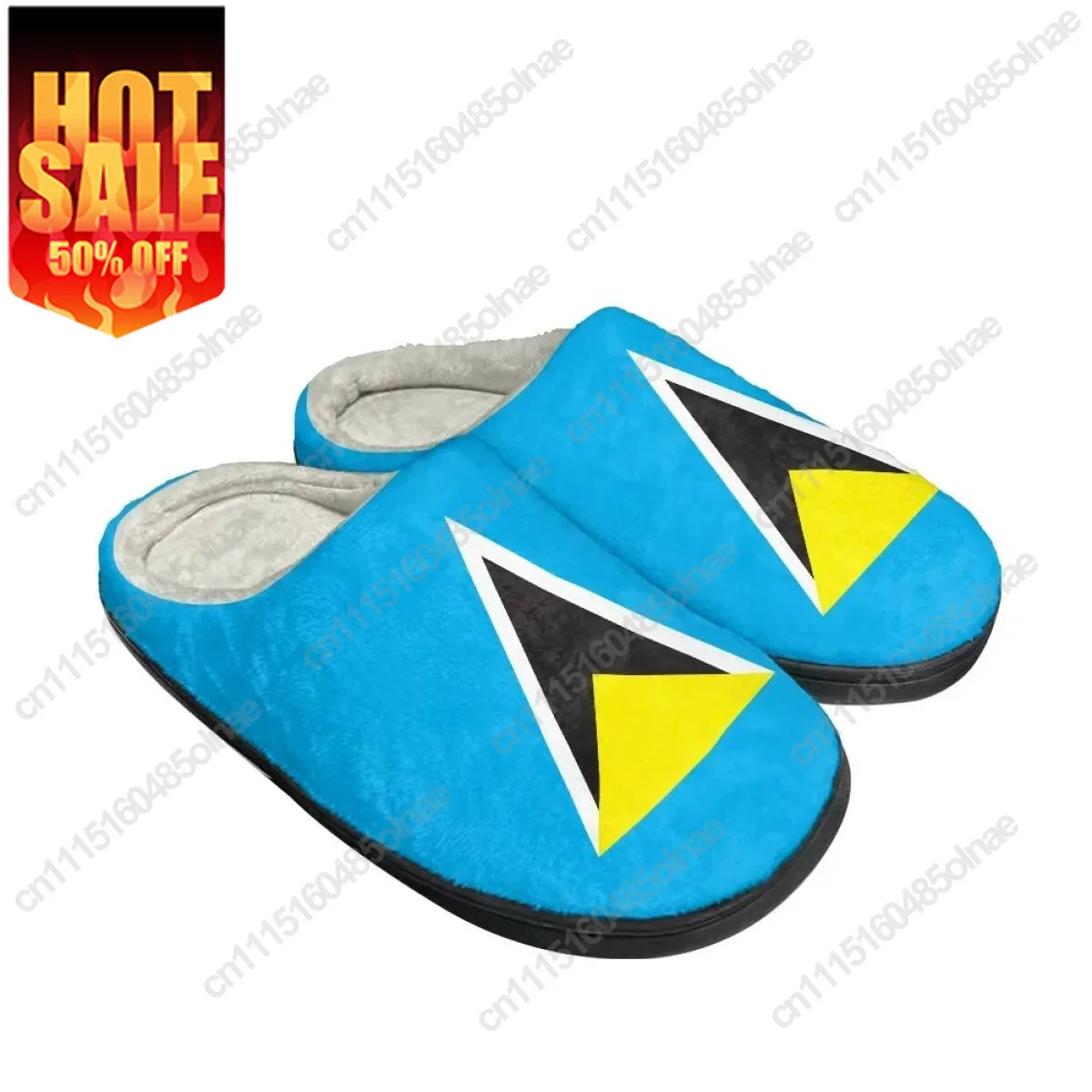 Saint Lucia Design Winter Men Flat Slippers Casual Cozy Couple Cotton Slipper Warm Round Toe Indoor Floor Shoes Zapatillas Mujer