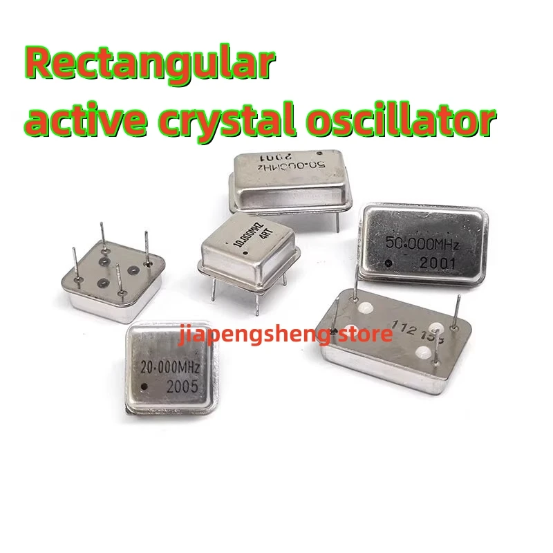 2PCS, rectangular active crystal 1M 24 6 8 10 12M 16 20 24 25 27M 30 40 50MHZ