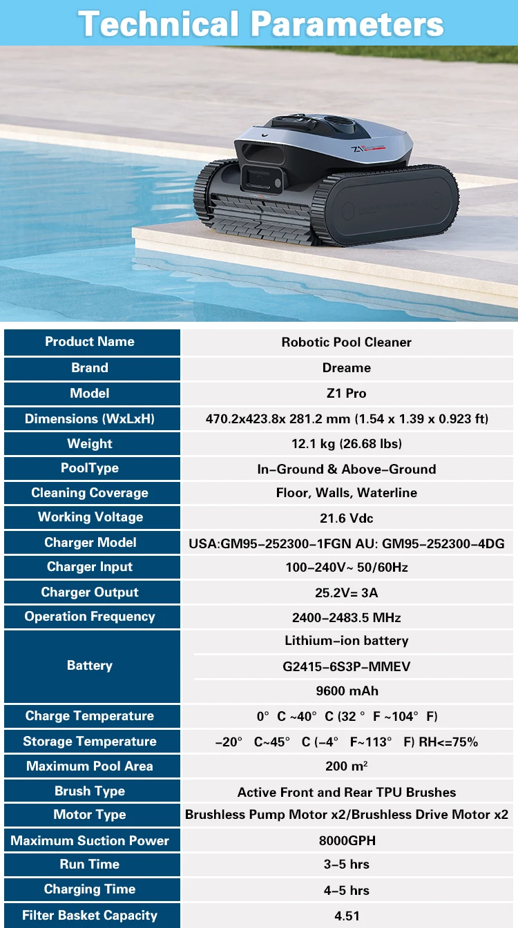 Z1 Pro Wall-Climb Commercial Pool Robot