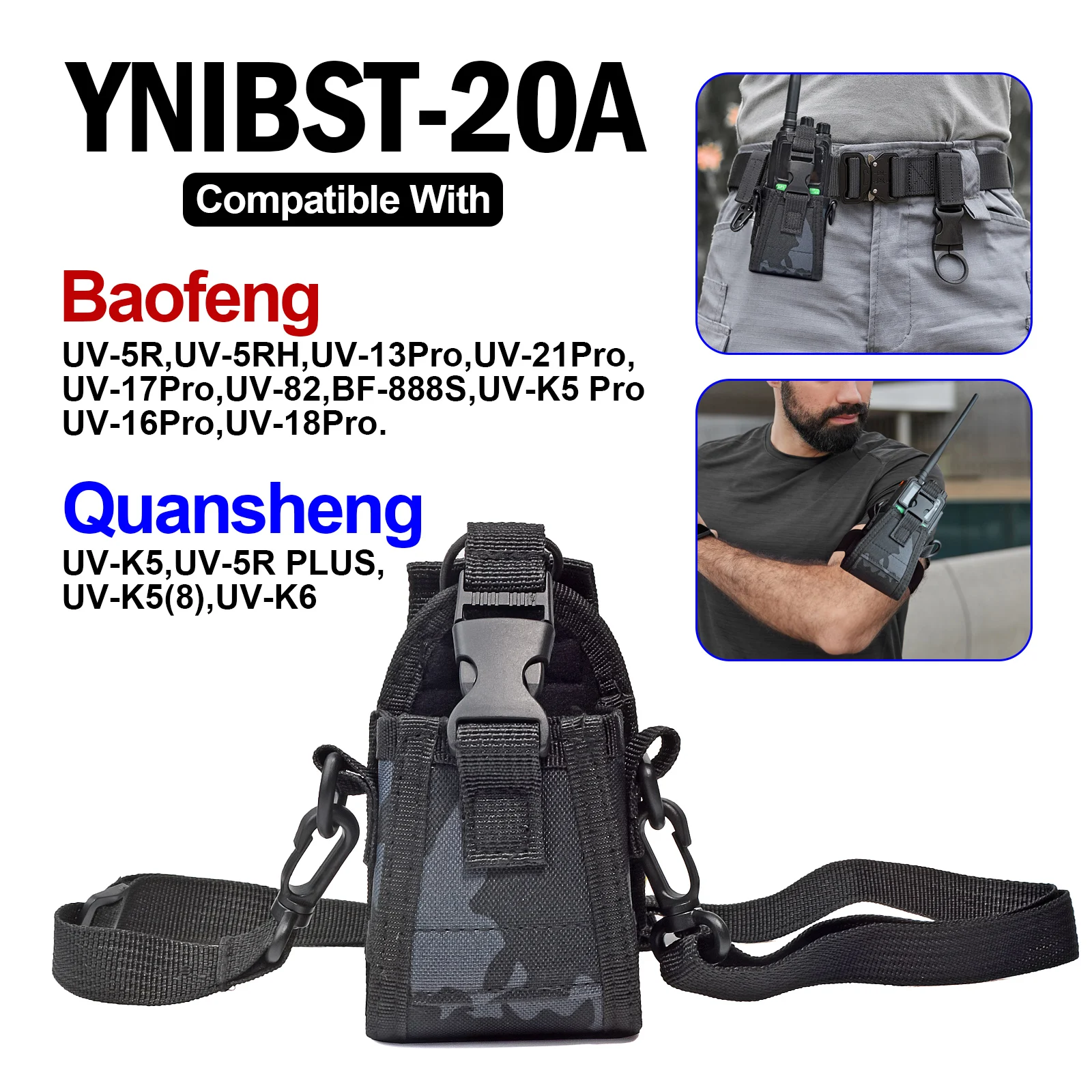 Custodia in nylon per walkie talkie, fondina per radio con cinturino, per radio GPS, radio bidirezionale Motorola GP88S baofeng UV82 Midland