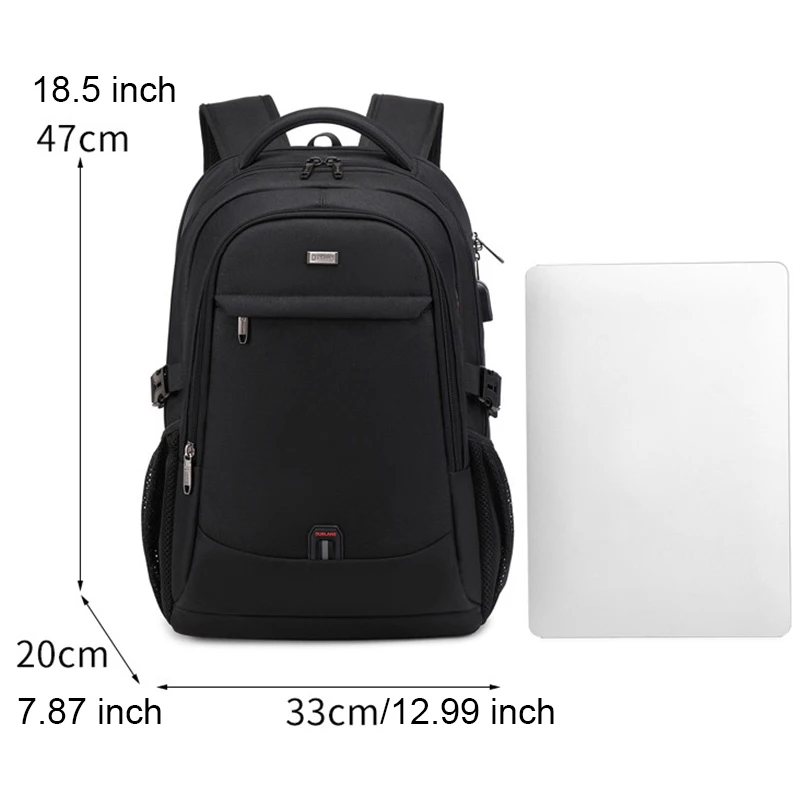 Ransel Laptop pria kapasitas besar 17.3 inci, tas punggung pria Oxford, tas Port USB, ransel multifungsi, tas Camping, Mochila