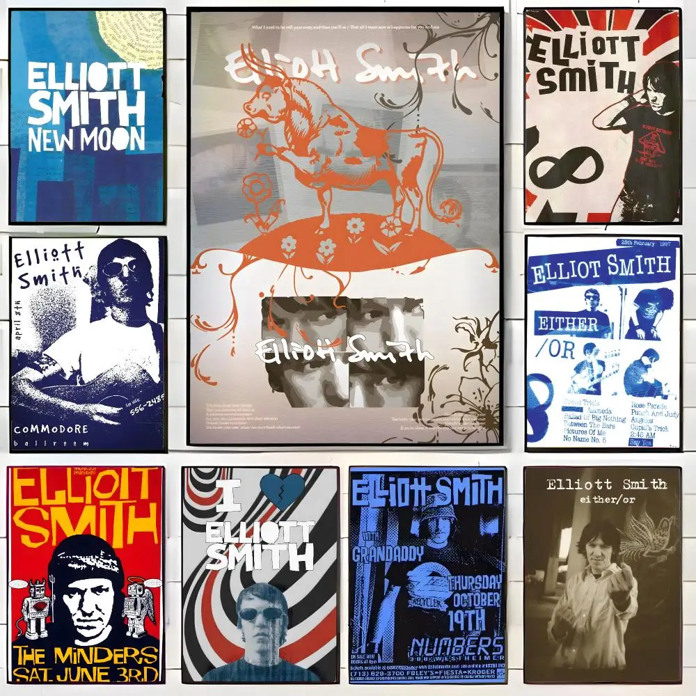 Gentle Folk Singer E-Elliott Smith Poster Wall Art Print Decorative Mural Home Decor Gift Unframed