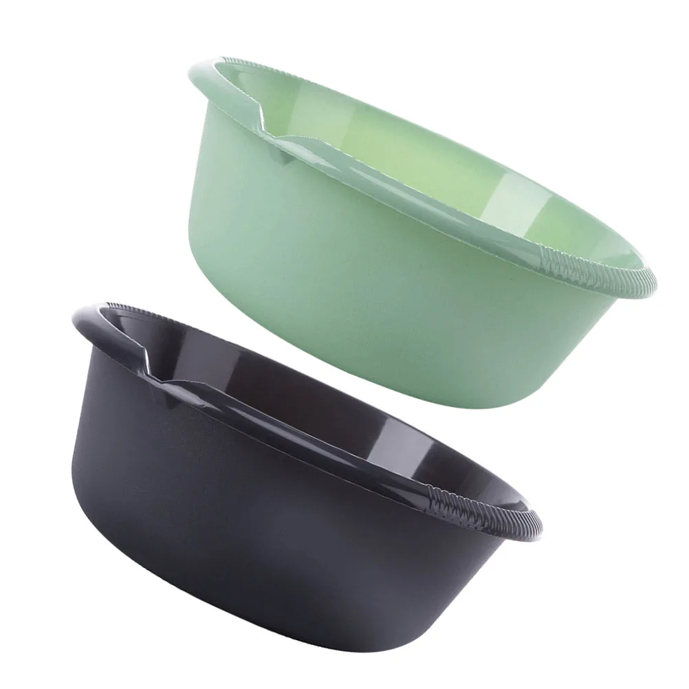 

2Pcs Plastic Wash Basin Thickened Large Capacity Sink Bowl for Kitchen Bathroom Laundry Dishes Face Washing Household Tub
