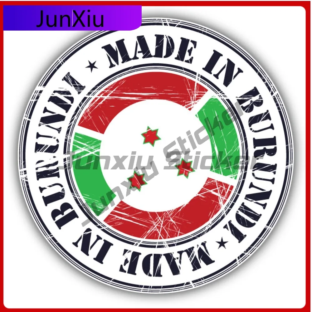 

Made In Burundi Grunge Flag Stamp Car Decal Bumper Stickers Cool Style Window Use For Car Window Decor Car Sticker Accessorie