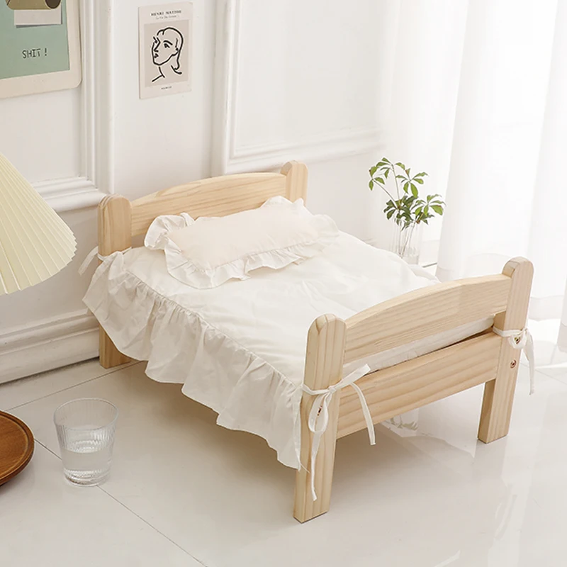 

Colorful Style Clevated Pet Cat And Dog Solid Wood Beds Modern Classic French Design Cat/Dog Bed Solid Pine Wood