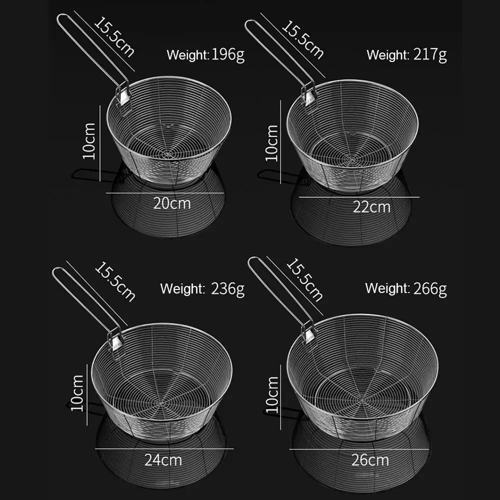 304 Stainless Steel Frying Strainer Basket, Kitchen Tool