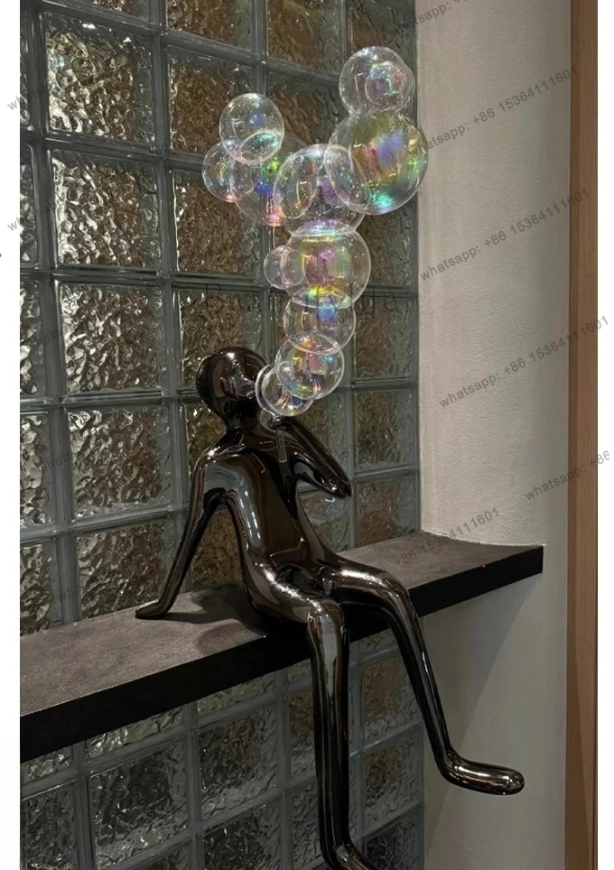 Nordic art figures Sales office Hotel lobby Staircase Living room decoration Floor-to-ceiling ornament