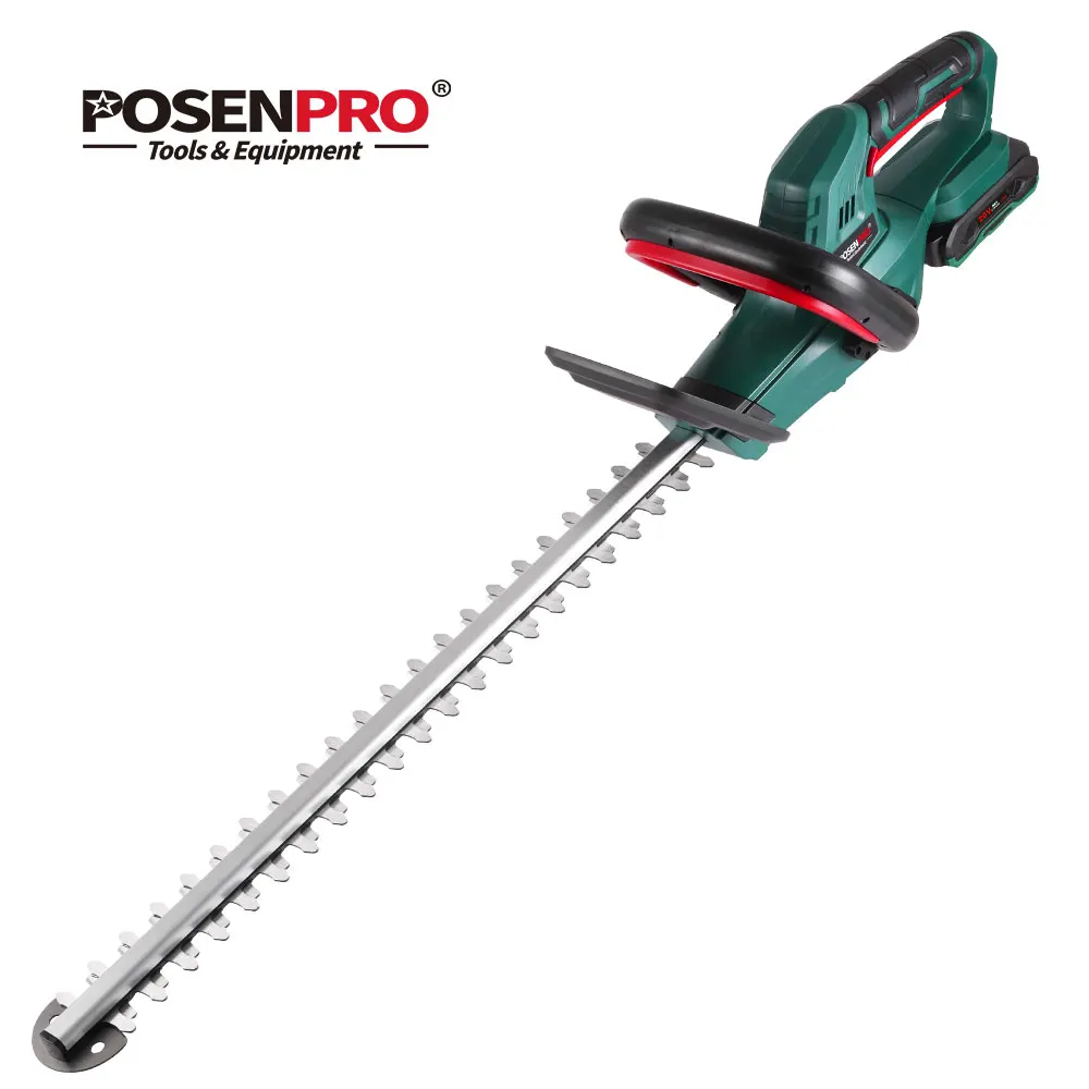 Cortadora y recortadora de setos POSENPRO de 20 V, hoja de corte de 510 mm, apertura de 16 mm, batería de litio de 2,0 Ah, también compatible con batería Makita de 18 V, ultraligera, 2,2 kg, interruptor de seguridad bidireccional, agarre suave