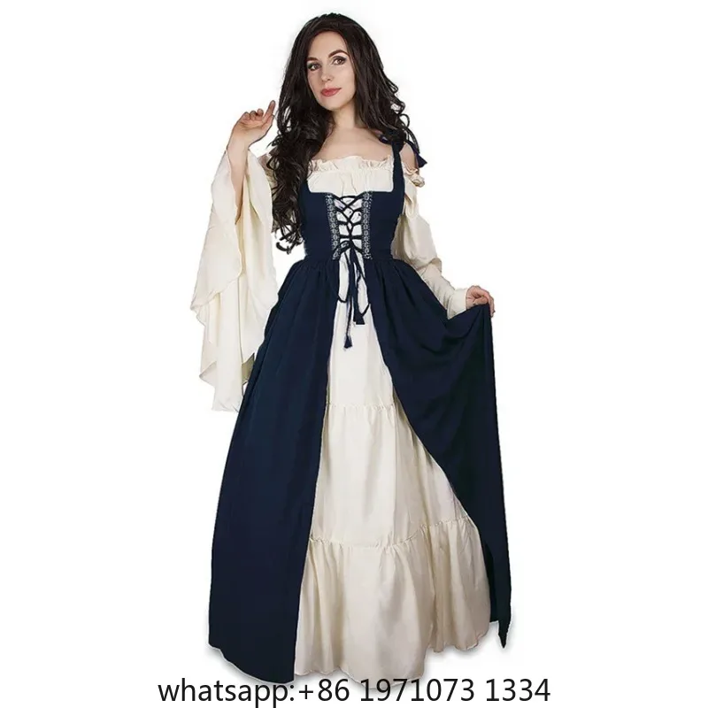 Medieval Punk Dress Cosplay Halloween Costumes Women Palace Carnival Party Disguise Princess Female Victorian Vestido Robe