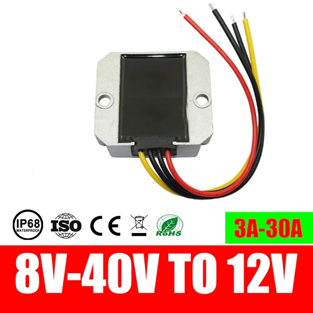 8V-40V to 12V 30A-2A Step Down/Up DC-DC Converter Car 12 Volt Stabilizer Buck Boost Module Voltage Regulator Power Converter