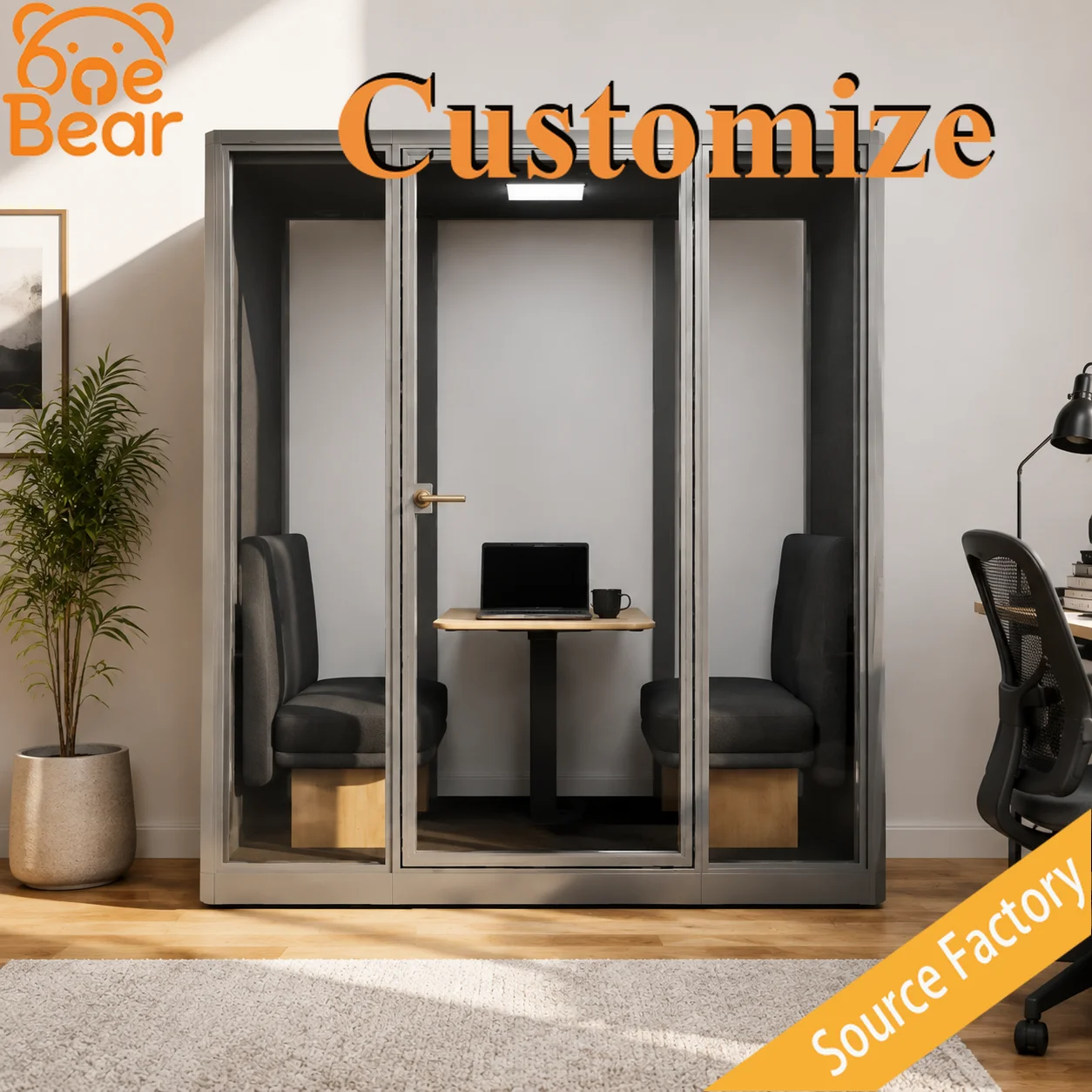 Customizable Soundproof Office Pod Acoustic Booth Modular Prefabricated Conference Cabin for Indoor Outdoor Working MeetingSpace