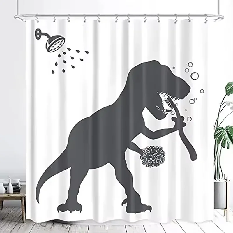 

Funny Cute Animal Shower Curtain Riding Shark Cat, Dog in Bathtub and Pretty Pig Polyester Fabric Shower Curtains Bathroom Decor