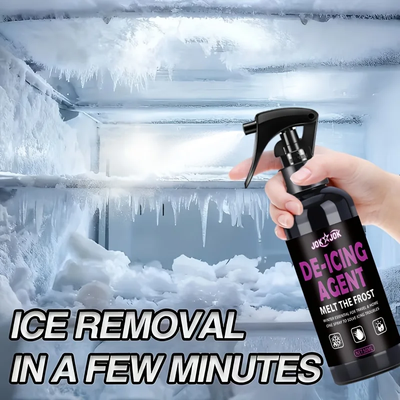 Spray para fundir hielo y descongelar, solución para fundir hielo de acción rápida para refrigeradores y congeladores, agente de descongelación eficiente, esencial para el hogar