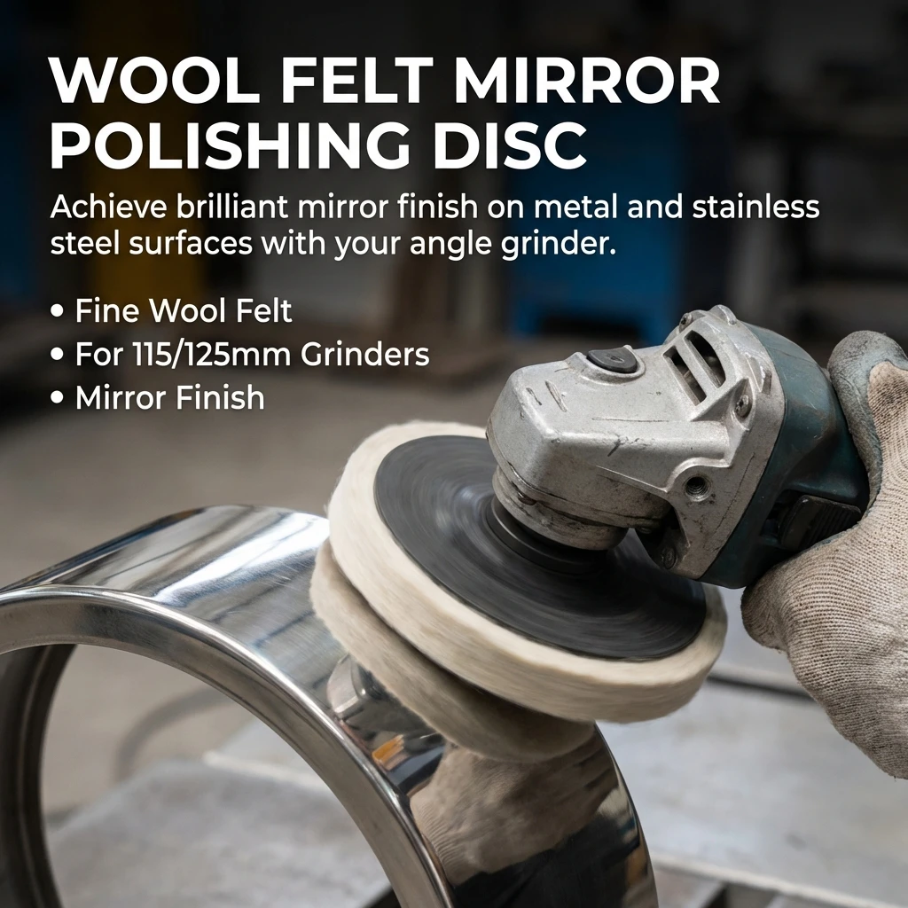Metal Polishing Wool Felt Wheel Mirror Finish Buffing Disc for Angle Grinder Glass Surface Treatment Durable Industrial Tool