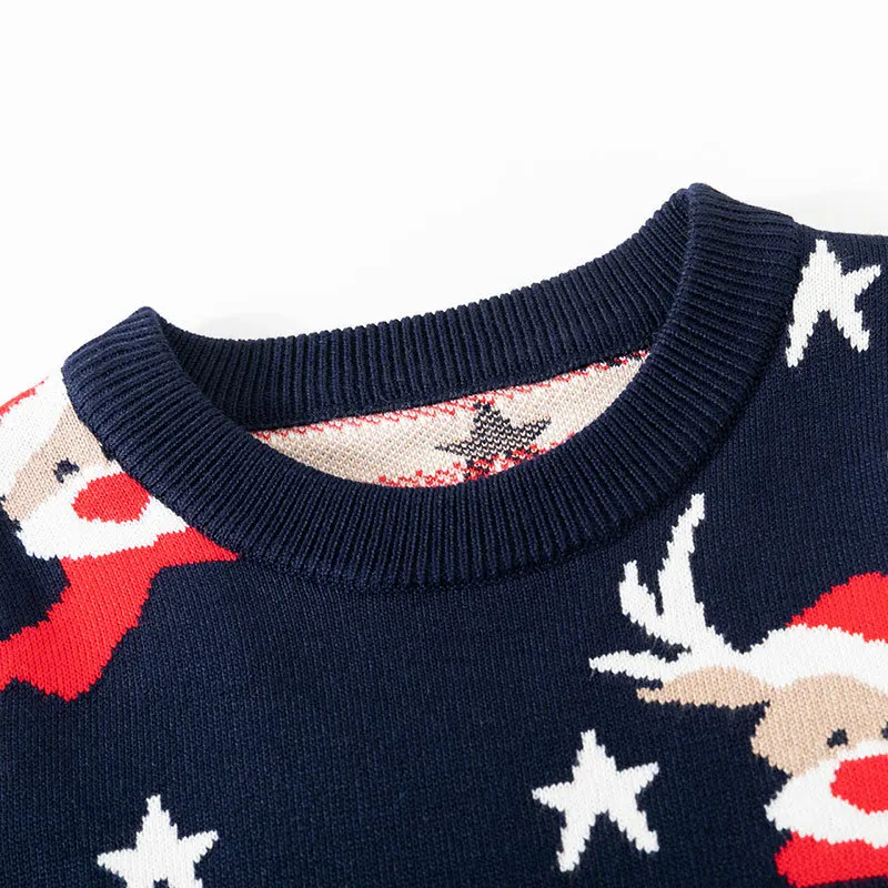 Factory direct sales 2024 new European and American Christmas children's cartoon sweater boys and girls baby bottom pullover kn