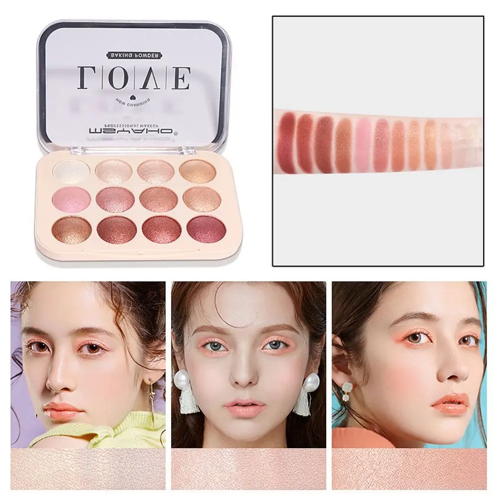 

12 Colors Eye Shadow Palette Shimmer Long Lasting Makeup Palette Highly Pigmented Vibrant Colors Eye Shadow Pigments Party