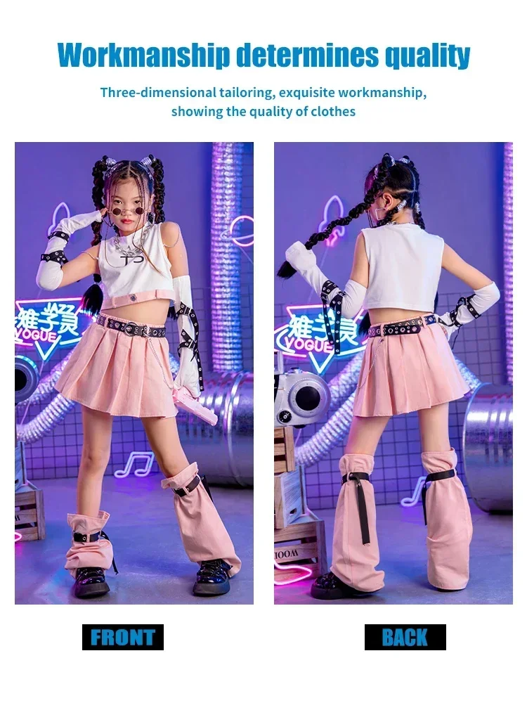 Vestiti K-PoP Costumi alla moda per spettacoli di gruppo per ragazze, abiti da ballo jazz per bambini, modelli per bambini, costumi da passerella