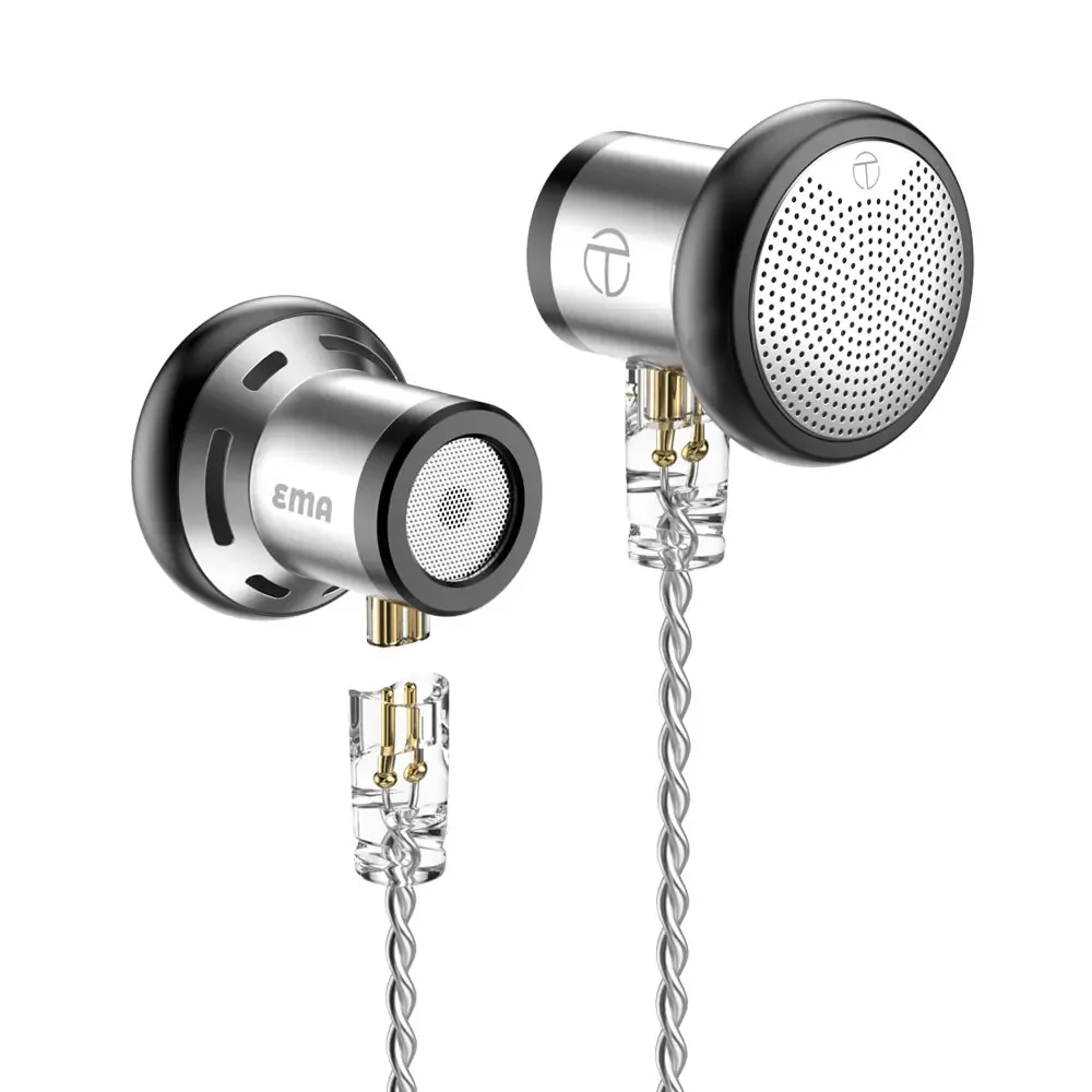 

14.2mm Dynamic Driver In Ear Earphone Bass Metal Flat Head Plug Earburd Replaceable Headset