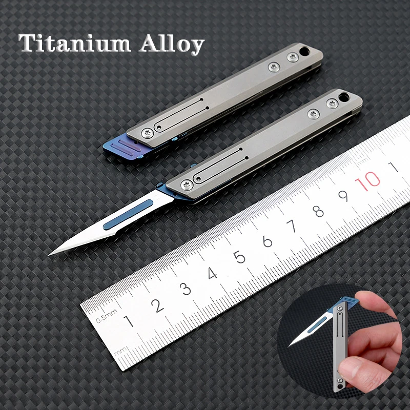 Fast Open Titanium Alloy Scalpel Steel G10 Folding Knife Outdoor Survival Camping Portable EDC Tool 10 Blade Free Bottle Opener