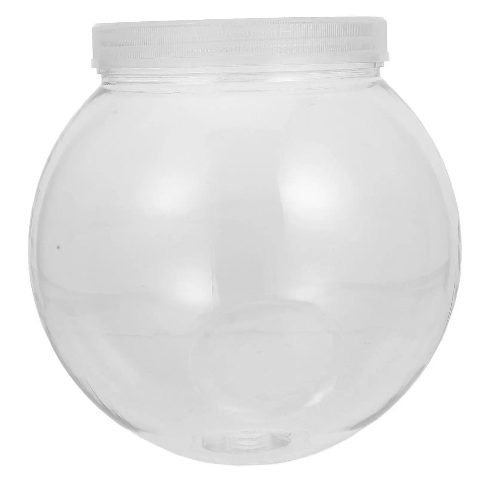

1pc Spherical Plastic Bottle Fish Bowl Clear Shatterproof Betta Aquarium Tank for Office Desk Home Decor Micro Landscape Water