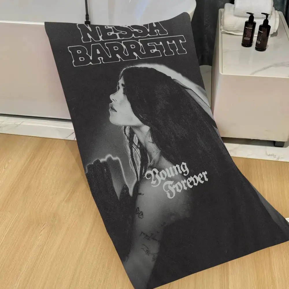 Singer N-Nessa B-Barrett Anime Beach Swimming Towel Soft Absorbent Washcloth Children's Gifts for Kids Travel Camping Gym