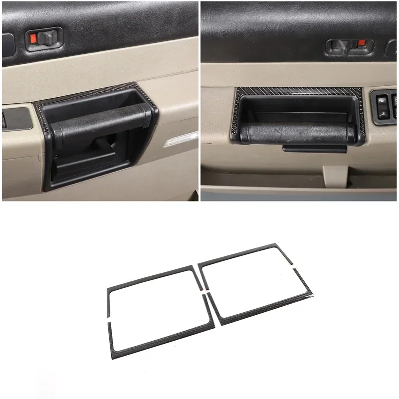 

For 2003-2007 Hummer H2 Soft Carbon Fiber Car Door Inner Handle Frame Sticker Car Interior Accessories 4Pcs